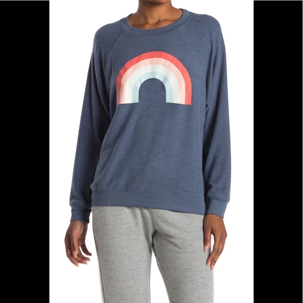 Wildfox Sommers Freedom Rainbow Pullover, Medium, NWT